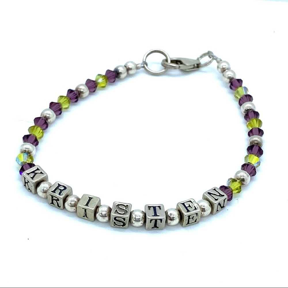 KRISTEN Bracelet Purple and Green Crystals